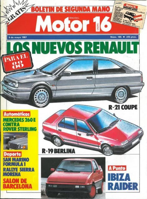 Motor 16 NÂº185 9 Mayo 1987 - Renault 21
