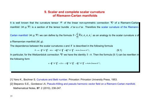 ON GLOBAL RIEMANN-CARTAN GEOMETRY