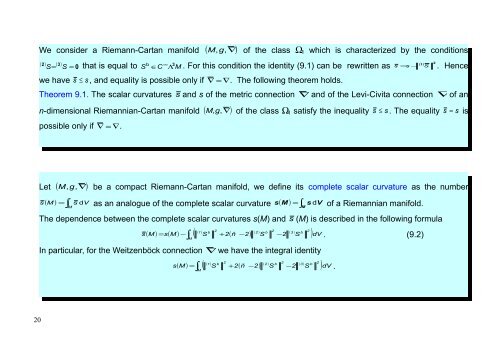 ON GLOBAL RIEMANN-CARTAN GEOMETRY