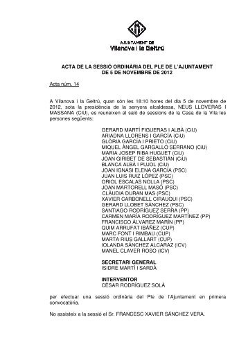 Acta - Ajuntament de Vilanova i la GeltrÃº