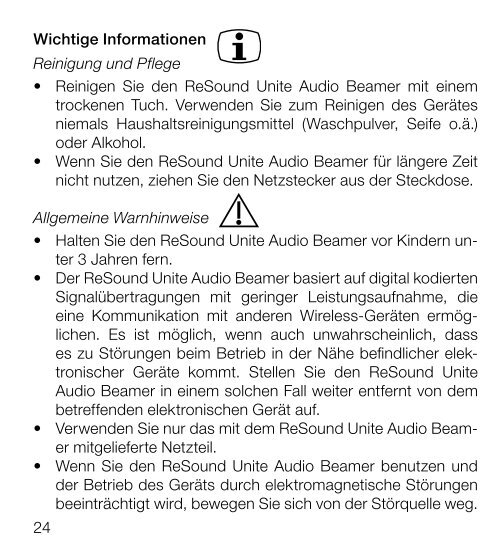 ReSound Unite TV - Bedienungsanleitung (Zuletzt aktualisiert 14.11 ...