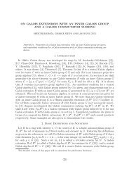 ON GALOIS EXTENSIONS WITH AN INNER GALOIS GROUP ... - FUJI