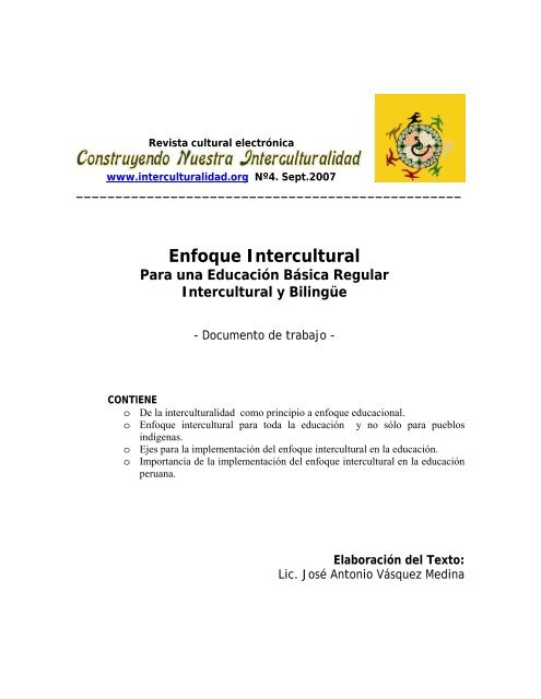 Enfoque Intercultural - Construyendo nuestra Interculturalidad
