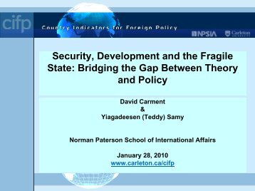 Security, Development and the Fragile State - CIPS