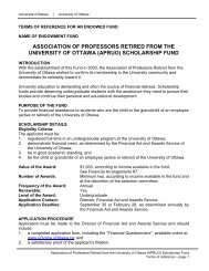 Association of Professors Retired from The University of Ottawa ...