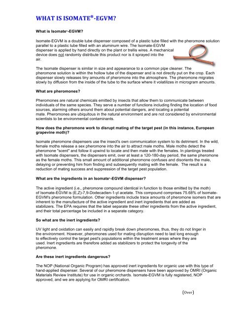 WHAT IS ISOMATEï£¨-EGVM? - Pacific Biocontrol Corporation