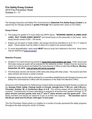 Fire prevention essay contest