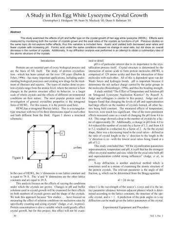 A Study in Hen Egg White Lysozyme Crystal Growth