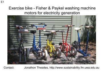 Exercise bike - Fisher & Paykel washing machine motors for ...