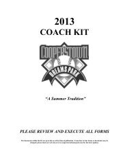 COACH KIT - the Cooperstown Dreams Park