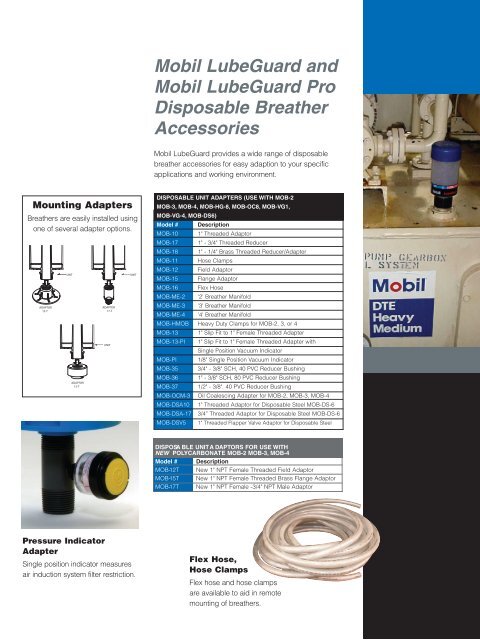 Mobil LubeGuard Disposable Steel Breathers