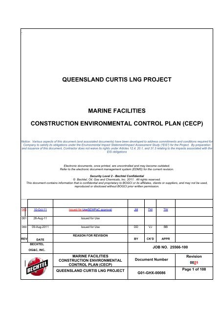 queensland curtis lng project marine facilities construction ... - QGC