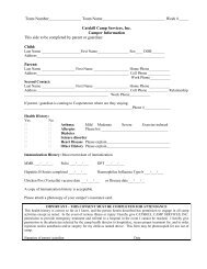 Camp Health History and Examination Form - the Cooperstown ...
