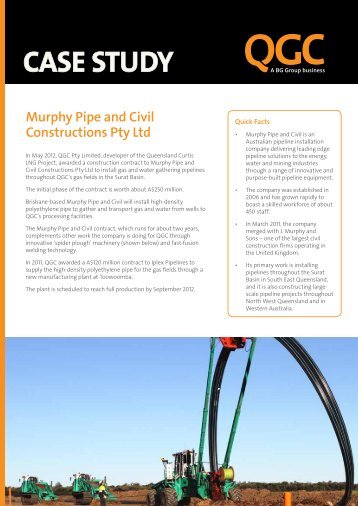 Murphy Pipe and Civil Constructions Pty Ltd - QGC