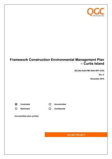 Framework Construction Environmental Management Plan ... - QGC