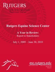 2010 Report - Rutgers Equine Science Center - Rutgers, The State ...