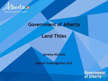Government of Alberta Land Titles - Appraisal Institute of Canada
