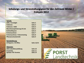 09.00 â€“ 12.00 Uhr Ort - Porst Landtechnik GmbH