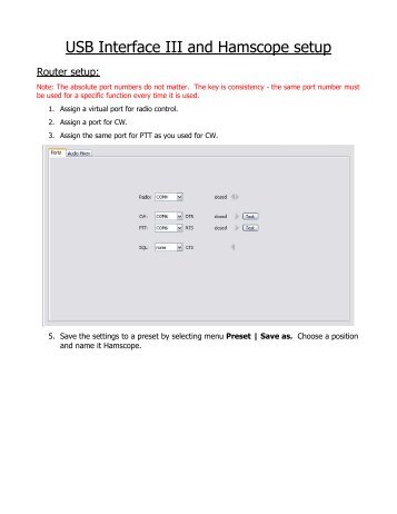 USB Interface III and Hamscope setup - microHAM
