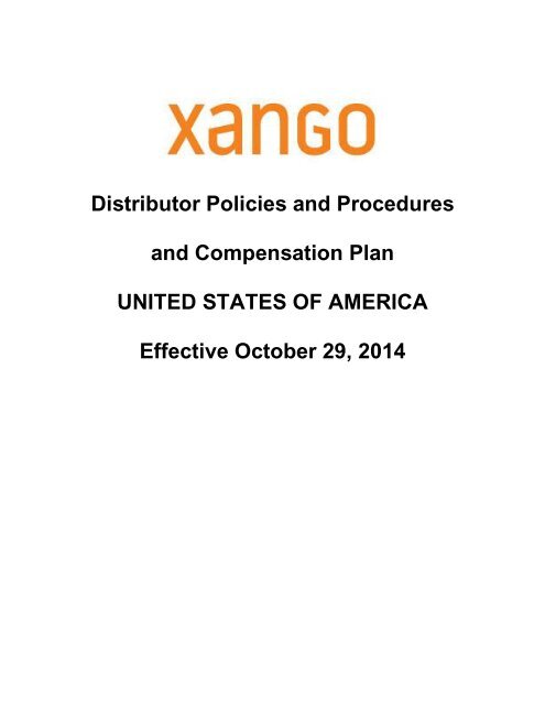 Policies and Procedures - Log In | MYXANGO Premium Back Office