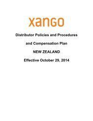 Distributor Policies and Procedures and Compensation ... - XanGo