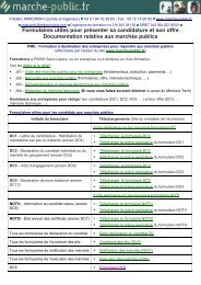 Formulaires utiles pour prÃ©senter sa candidature ... - MarchÃ©s publics