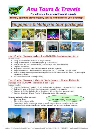 Singapore & Malaysia 7 days tour package