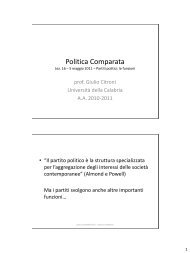 lezione 16.pdf - Facolta' di Scienze Politiche - UniversitÃ  della ...