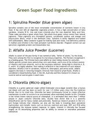 Green Super Food Ingredients