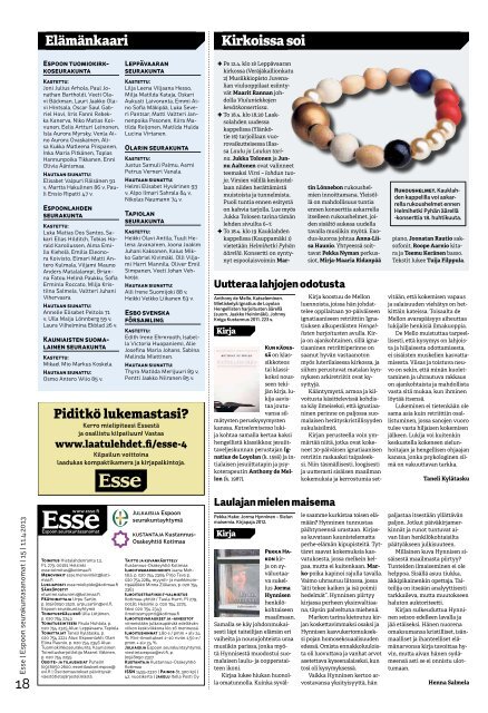 Esse 15/2013 (pdf) - Espoon seurakuntasanomat