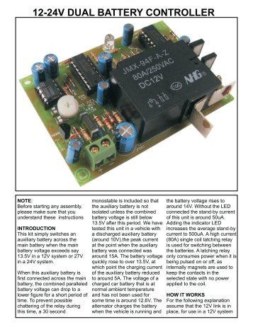 12-24v dual battery controller - Oatley Electronics