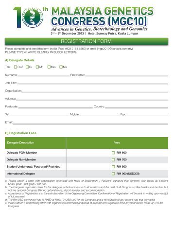 Download registration form (.pdf) - Persatuan Genetik Malaysia