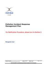 Pollution Incident Response Management Plan - Xstrata Coal ...
