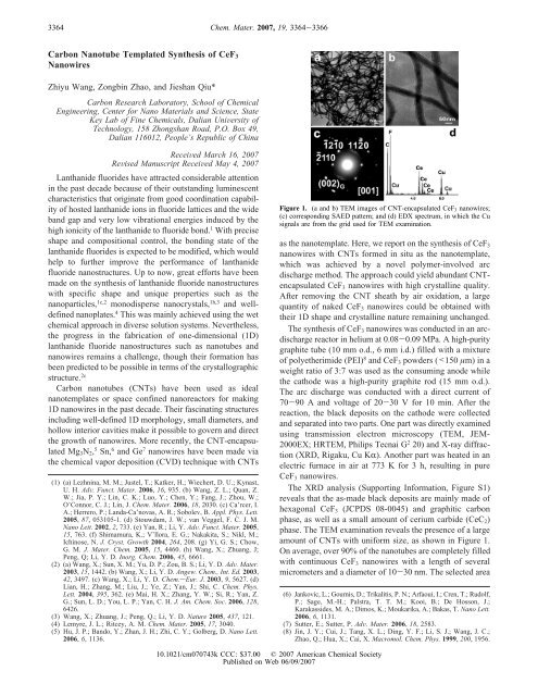 Carbon Nanotube Templated Synthesis of CeF3 Nanowires