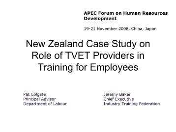 New Zealand Case Study on Role of TVET Providers in Training for ...