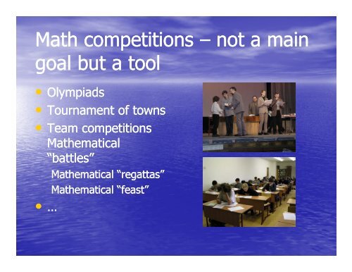 Moscow Center for Continuous Math education education - keeping ...