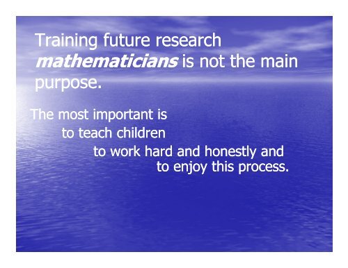 Moscow Center for Continuous Math education education - keeping ...