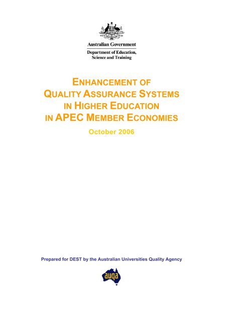 Quality Assurance Systems in Asia-Pacific Economic Cooperation