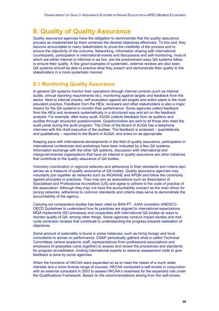 Quality Assurance Systems in Asia-Pacific Economic Cooperation