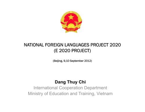 NATIONAL FOREIGN LANGUAGES PROJECT 2020 (E 2020 ...