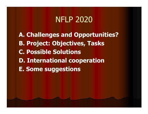 NATIONAL FOREIGN LANGUAGES PROJECT 2020 (E 2020 ...