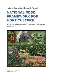 National Horticultural Research Network - Horticulture Industry ...