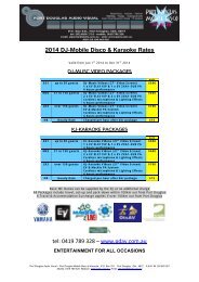 2014 DJ-Mobile Disco & Karaoke Rates - Port Douglas Audio Visual