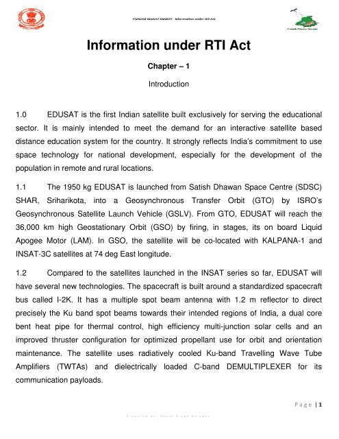 Information Under Rti Act Ssa Punjab