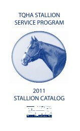 tqha stallion service program 2011 stallion catalog - Texas Quarter ...