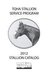 TQHA Stallion Service Program - Texas Quarter Horse Association