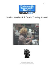 WSCA Station Handbook and Training Manual - Prometheus Radio ...