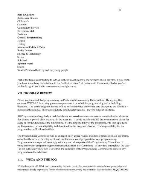 WSCA Station Handbook and Training Manual - Prometheus Radio ...