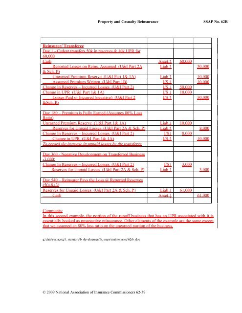 Statutory Issue Paper No62R - Reinsurance Focus