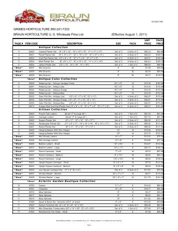 Effective August 1, 2011 - Grimes Horticulture